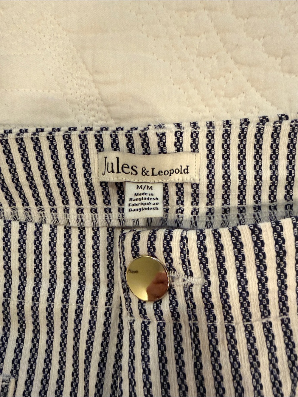 Jules & Leopold Vertical-Striped Wide-Leg Chinos - Picture 2 of 5
